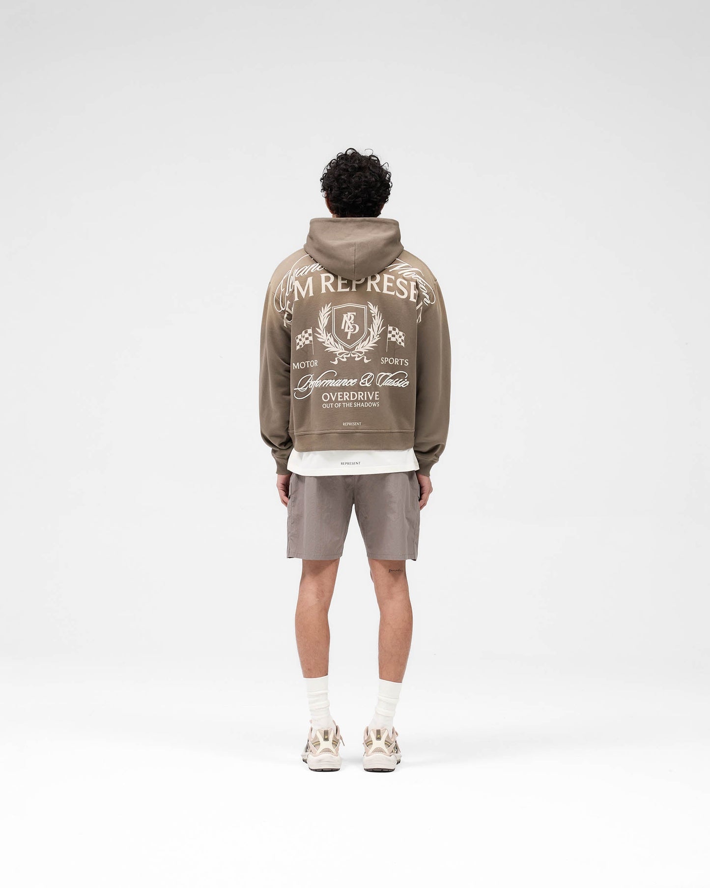 Crest Zip Up Hoodie - Dark Taupe