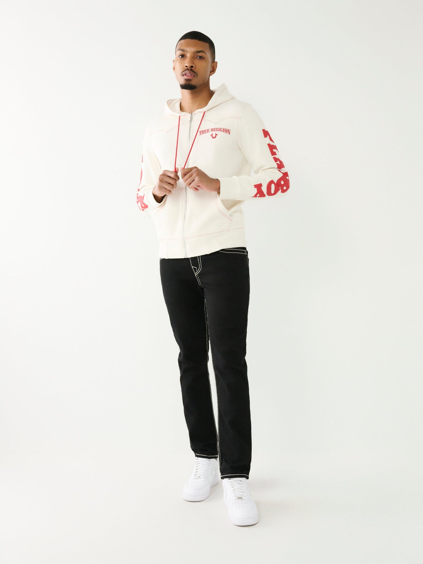 True Religion Western Hoodie Zipup Winter White