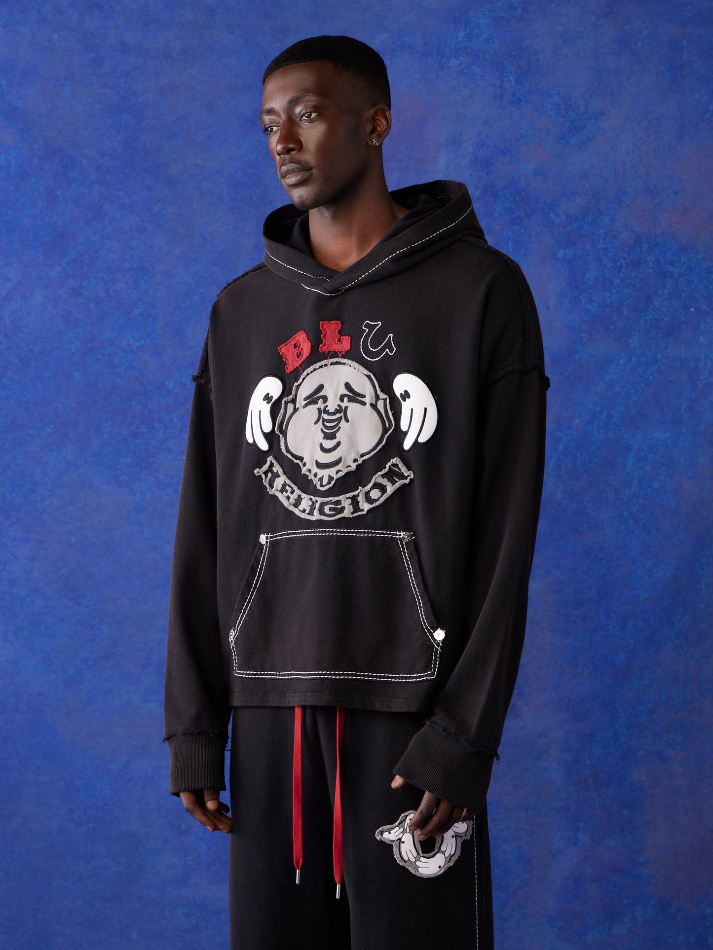 True Religion Blu X Tr Hoodie Faint Black