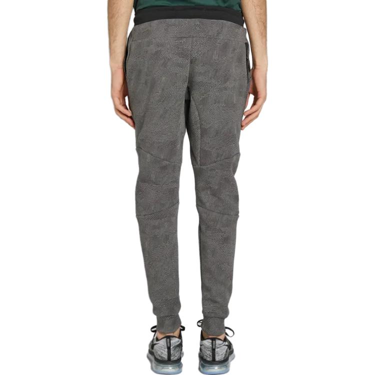 NIKE TECH FLEECE ALLOVER PRINT PANTS 'CARBON HEATHER BLACK' 836416-010
