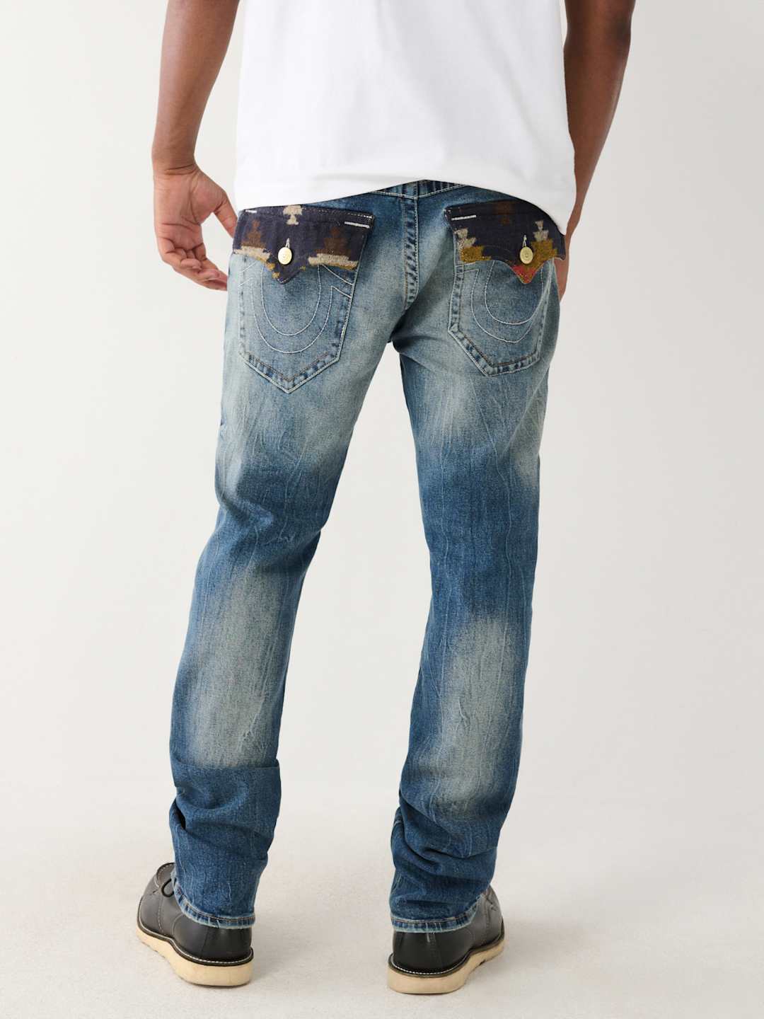 True Religion Ricky Jeans Worn Trophy Rips Medium Wash