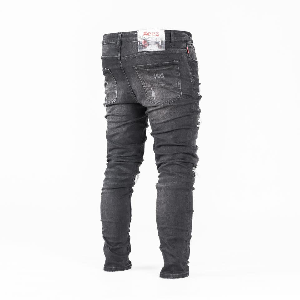 Black Men's Distressed Skinny Jeans