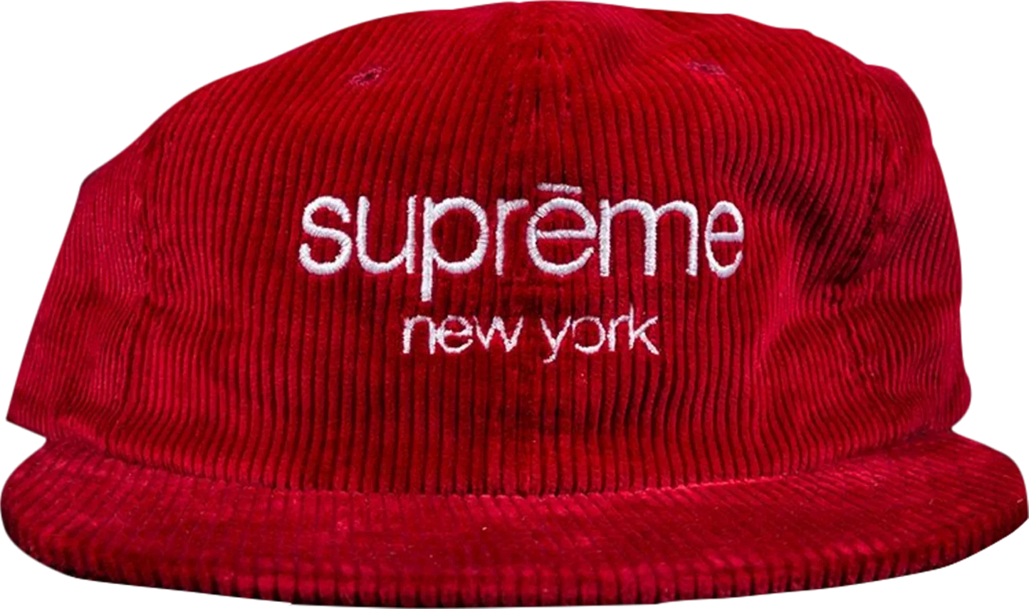 SUPREME CORD CLASSIC LOGO 6-PANEL RED