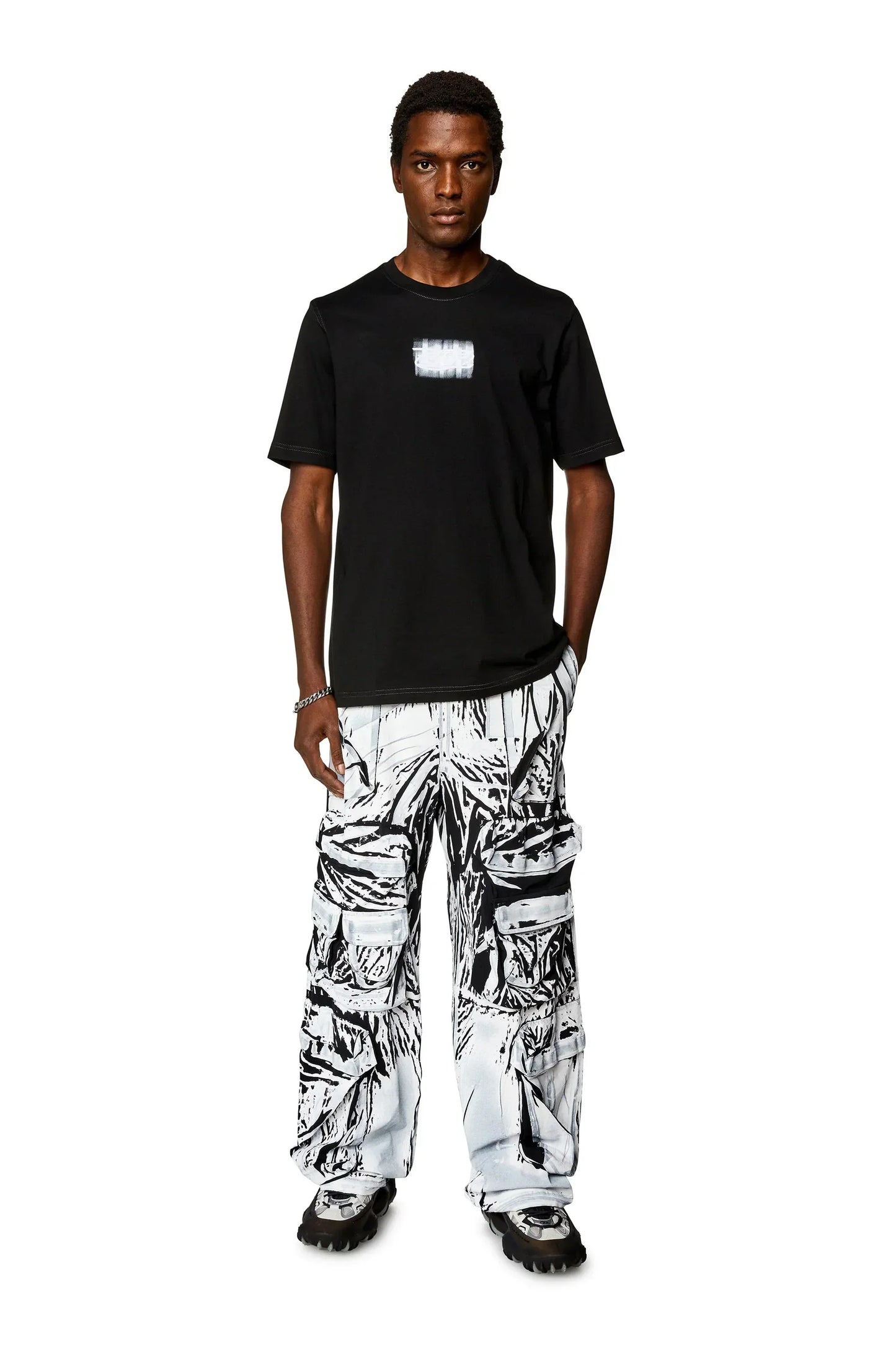 Diesel Logo-flocked T-shirt in organic cotton