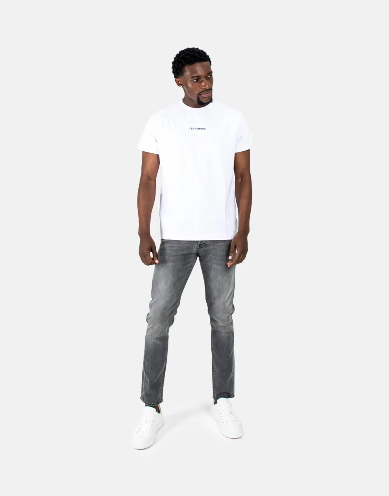 Les Hommes Centre Print White T-Shirt