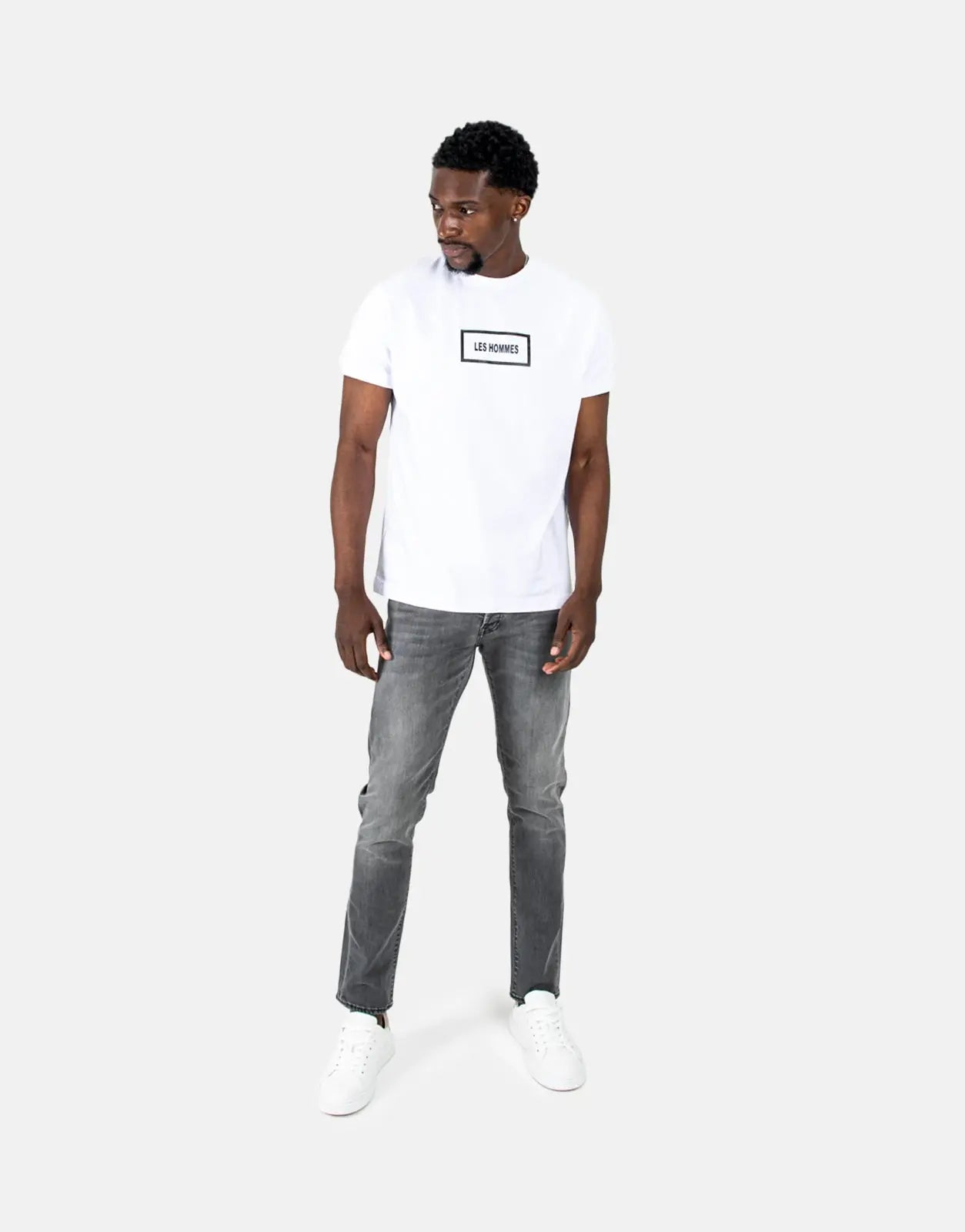 Les Hommes Grey Wash Slim Jeans