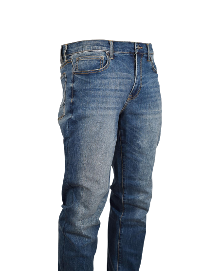 Men's Navy Blue Straight Leg Denim Jeans