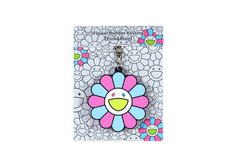 TAKASHI MURAKAMI FLOWER RUBBER KEYRING PINK/BLUE