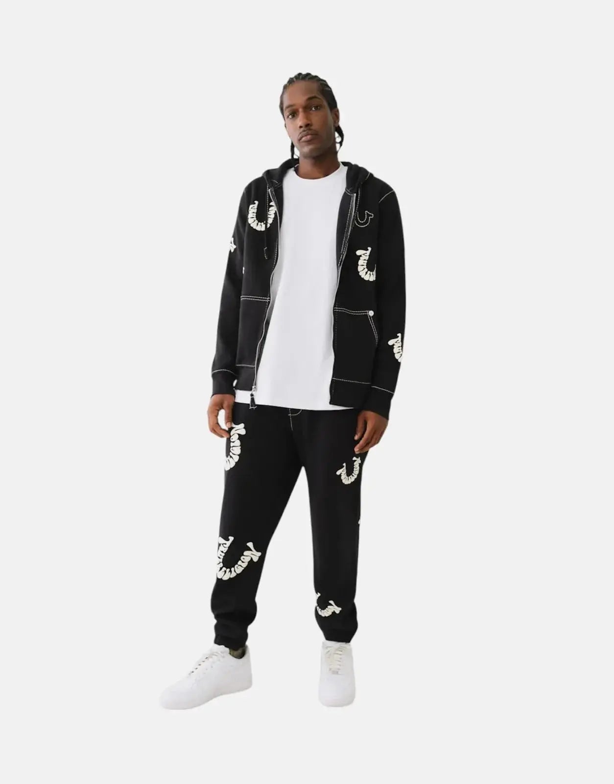 True Religion Allover Puff Hooded Sweatshirt