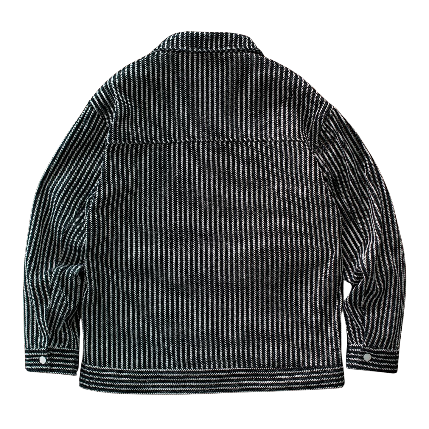 Black Gentlemen's Striped Pocket Jacket