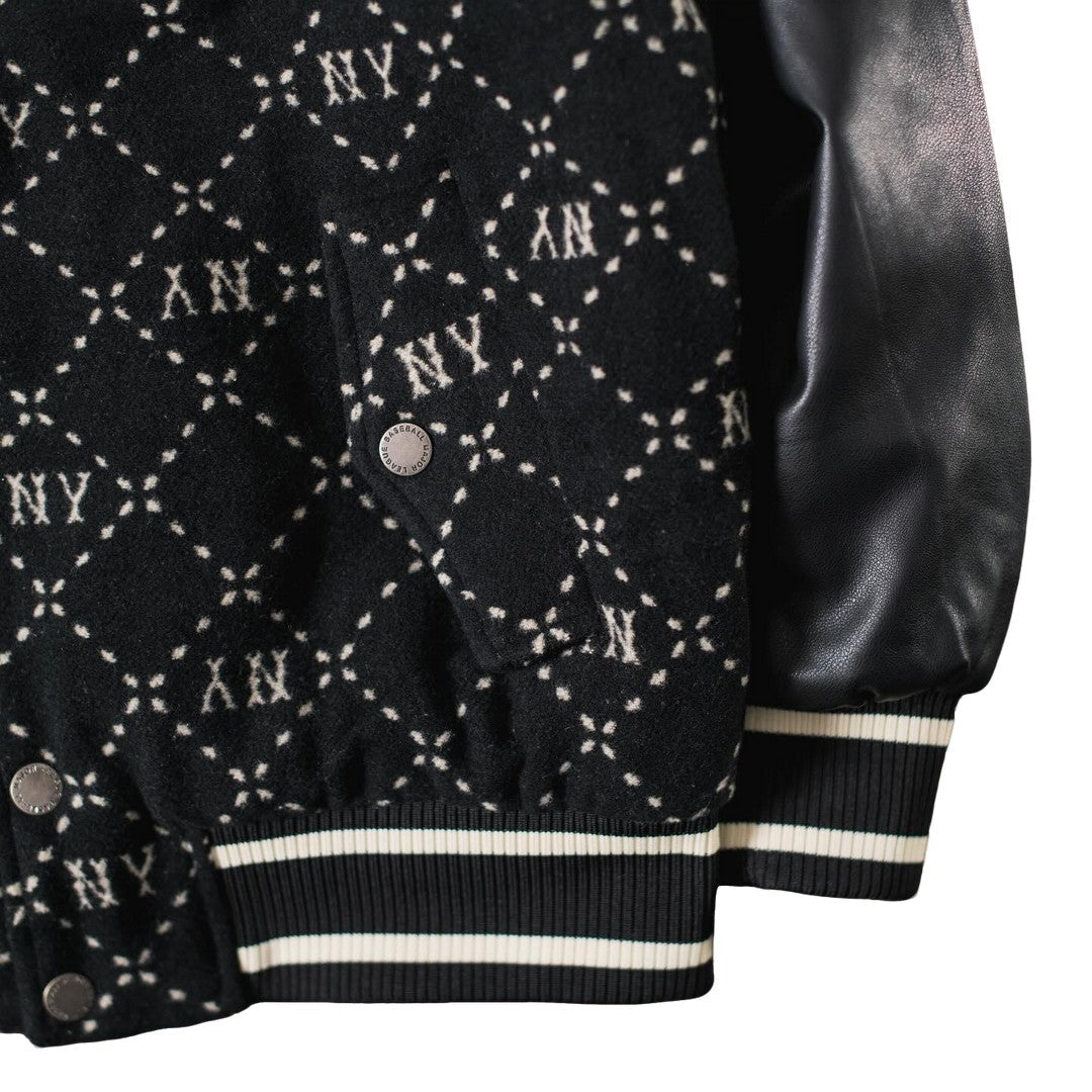 Black Men's New York Graphic Varsity Jacket