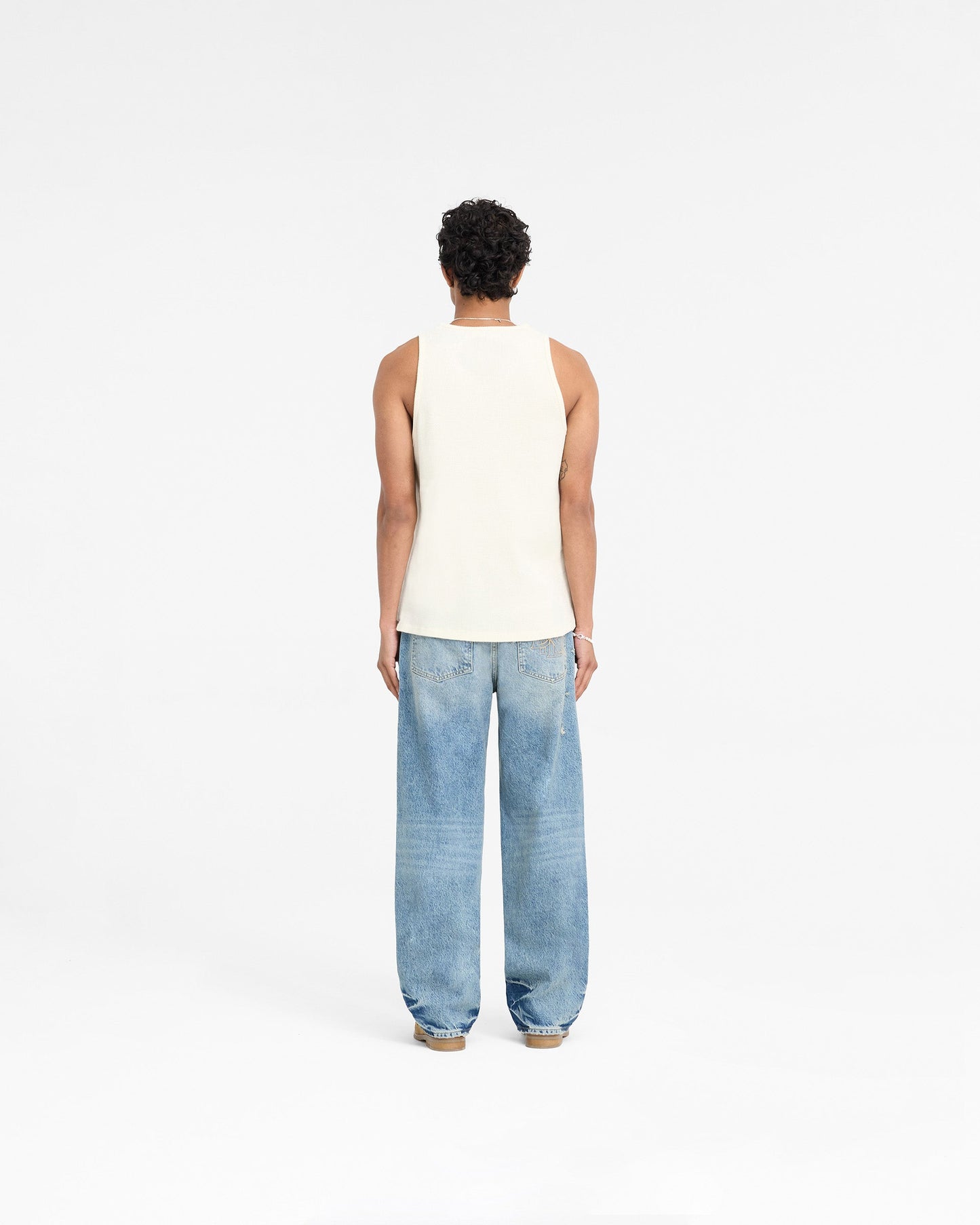 Represent X Duke + Dexter Ribbed Vest - Ecru