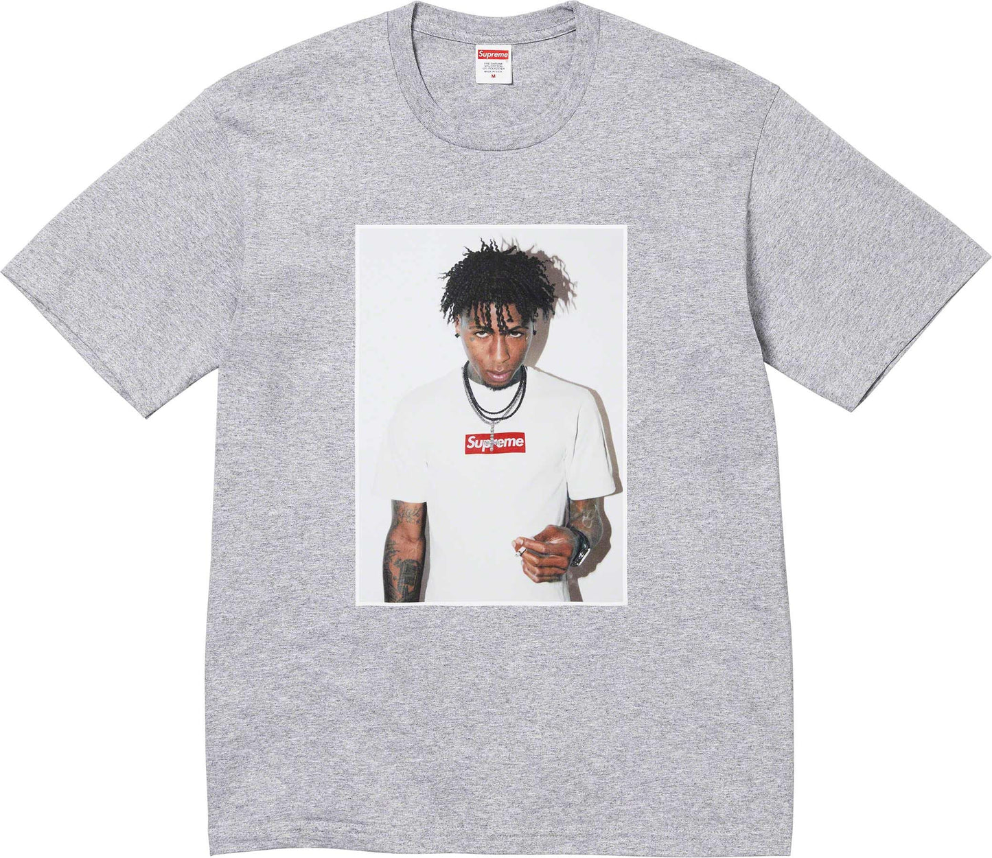 SUPREME NBA YOUNGBOY TEE HEATHER GREY