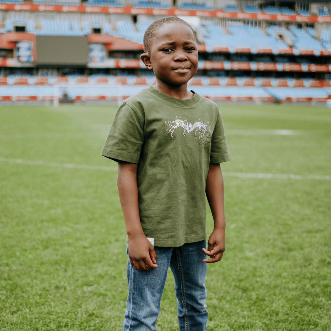 Springboks Graffiti Kids Crew Tee-Military Olive