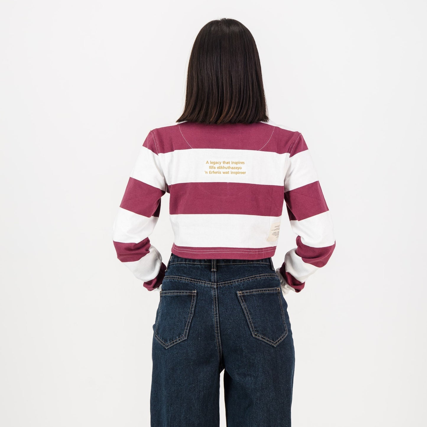 Schools Maties YD 8X8 Striped Crop-Maroon