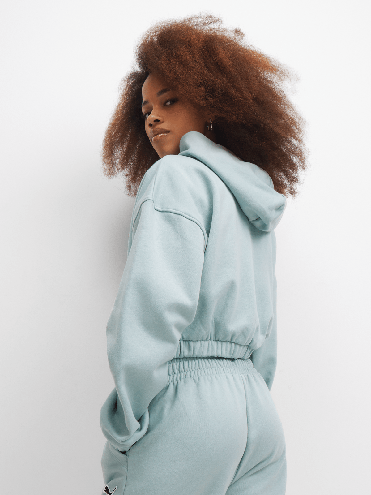 Puma Women's Green Batwing Straight Hem Hoodie