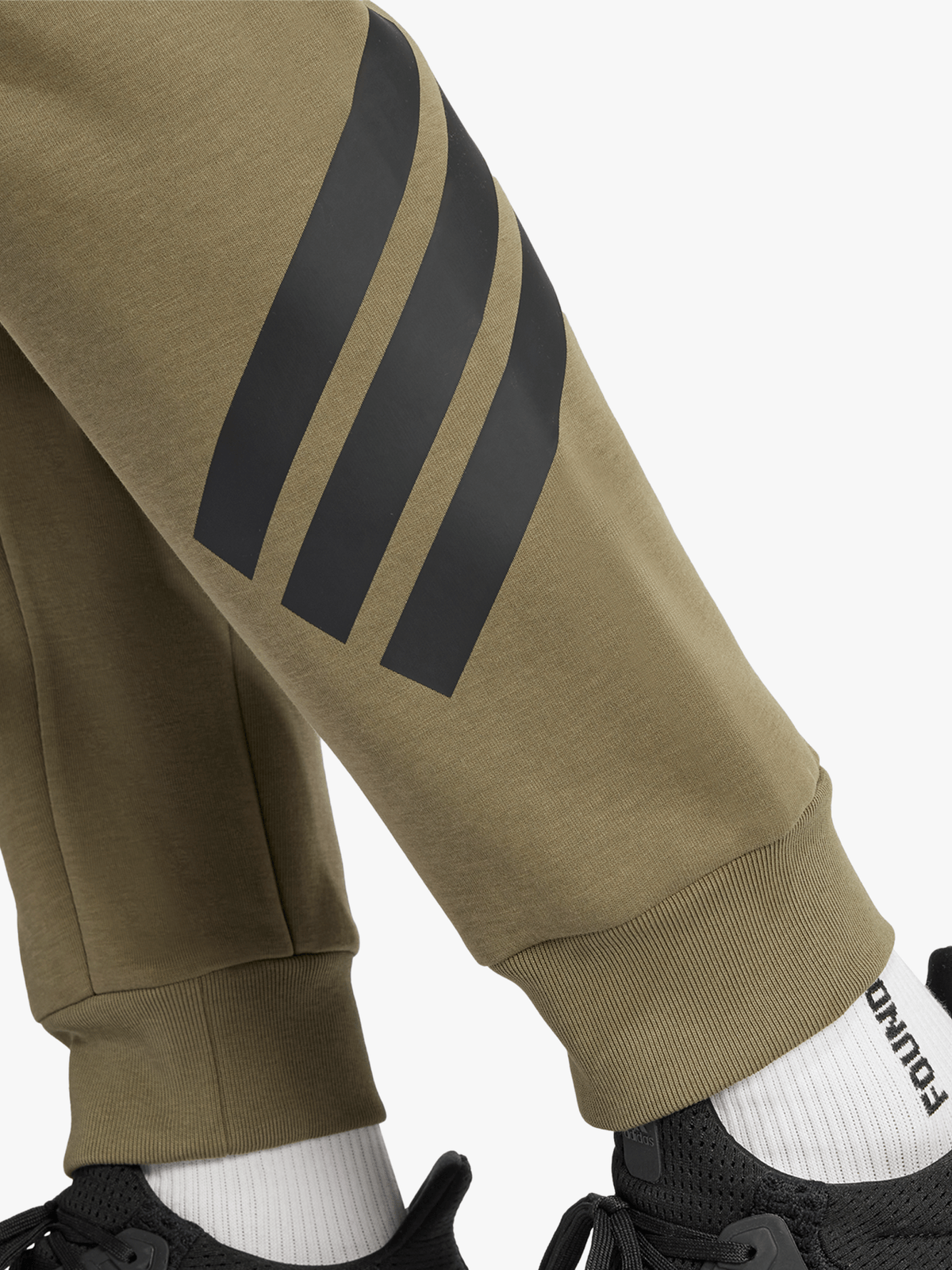 adidas Mens Future Icons 3-Stripes Olive Pants