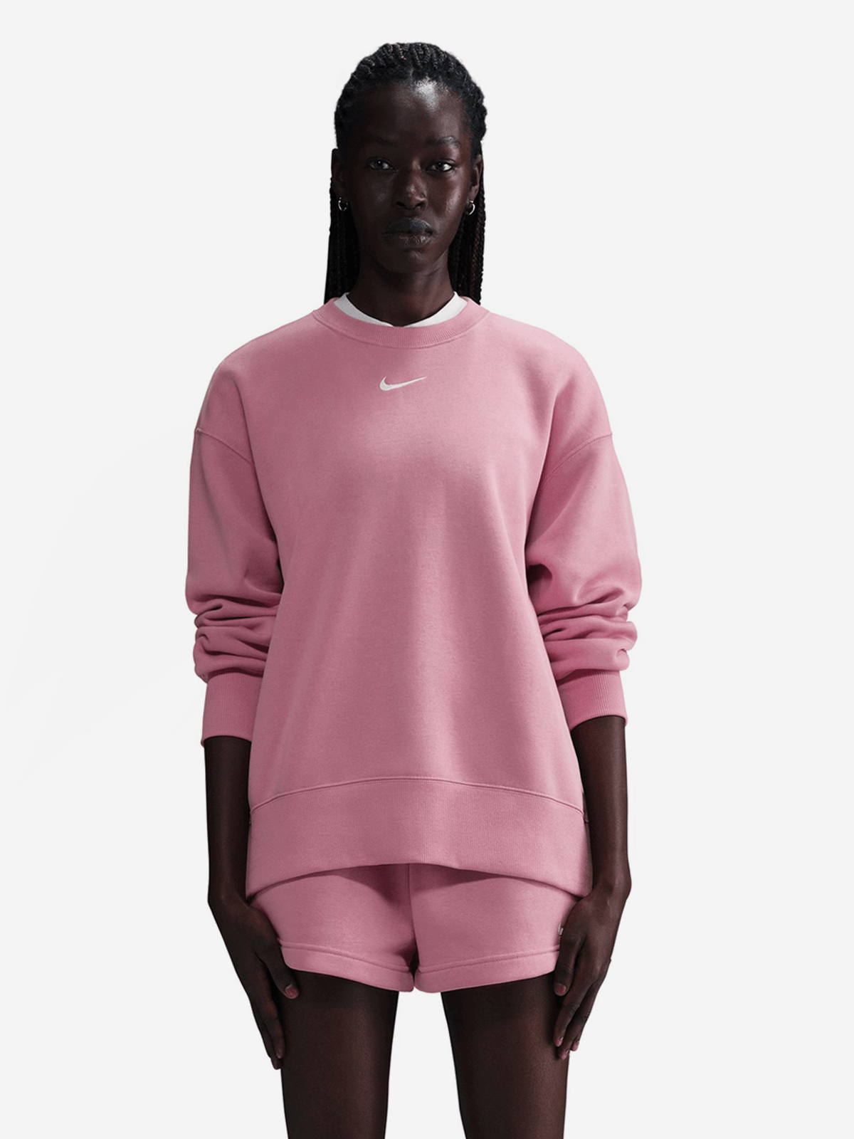 Nike Womens Sportswear Phoenix Fleece Oversized Pink Sweatshirt