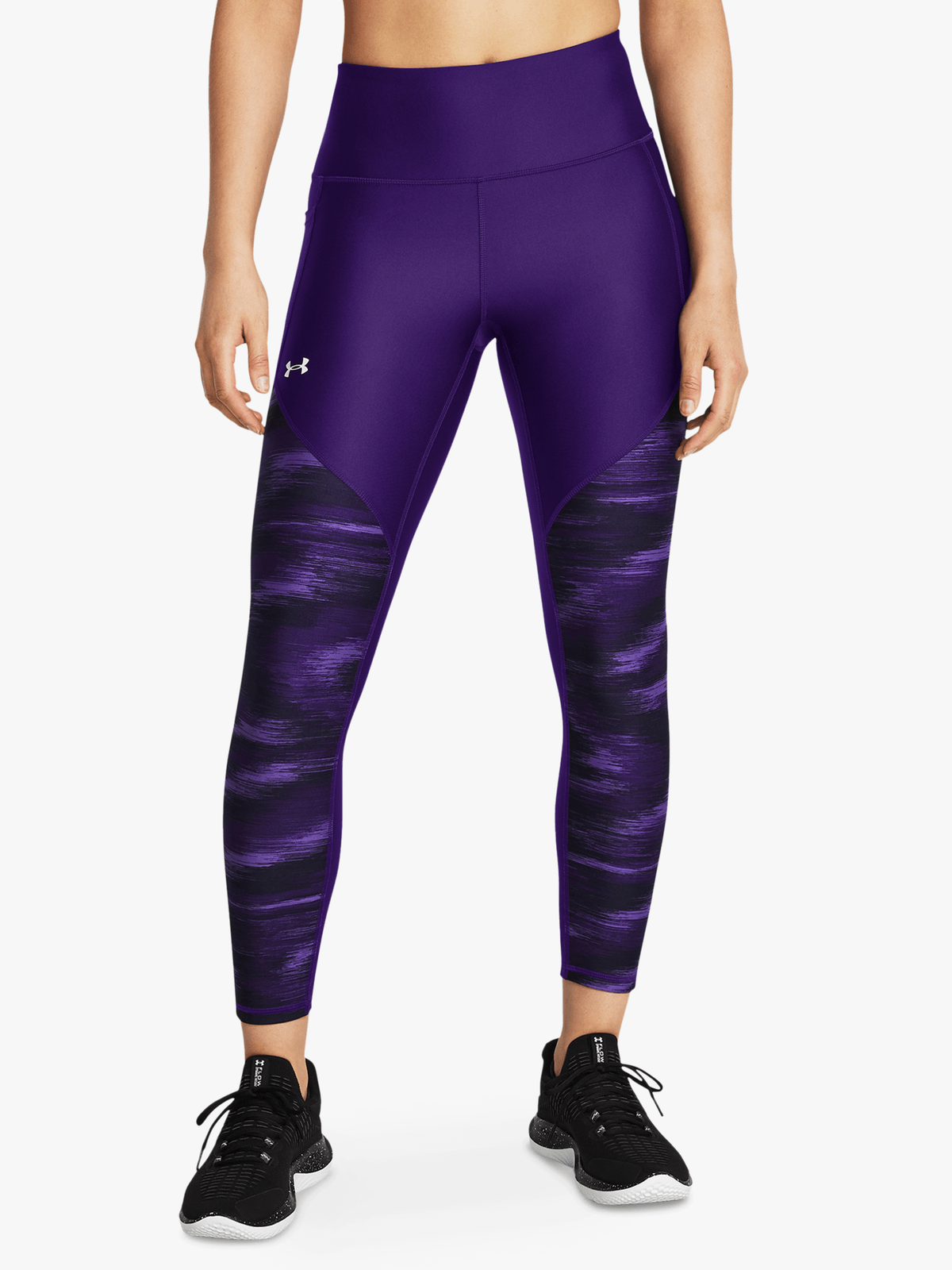 Under Armour Womens Tech™ Printed Panel Ankle Purple Leggings