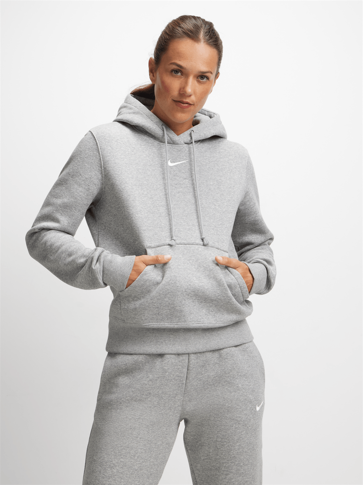 Nike Womens Sportswear Phoenix Fleece Grey Hoodie