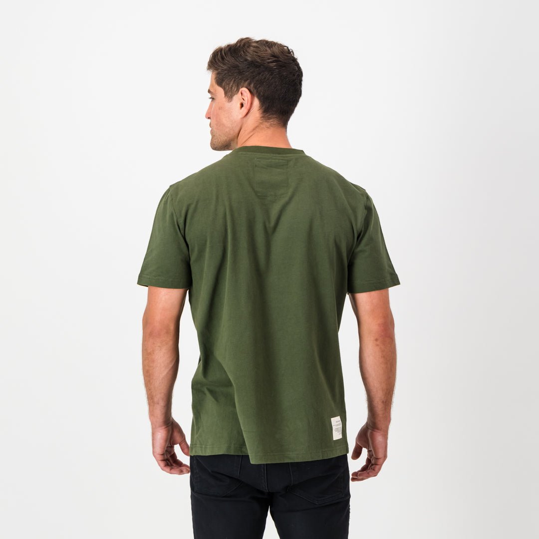 SA Supporters Stamp Reg Crew Tee-Military Olive