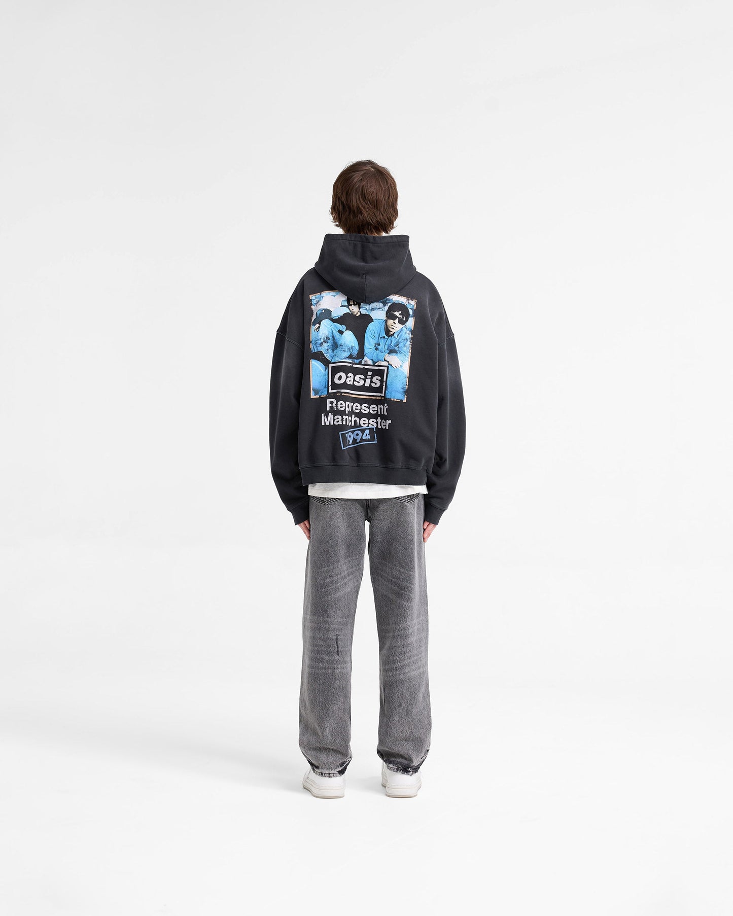 Represent X Oasis Maine Road Hoodie - Washed Black