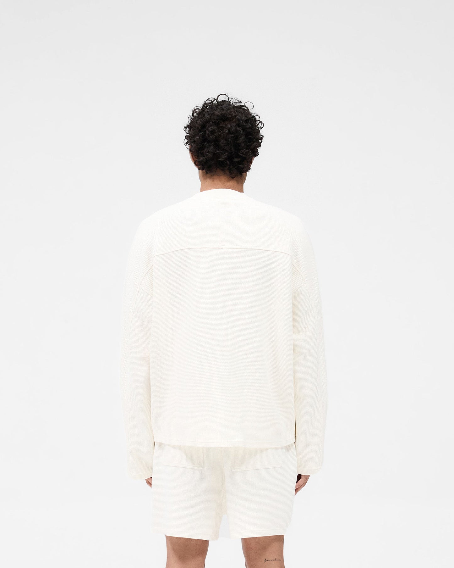 Waffle Long Sleeve T-Shirt - Flat White