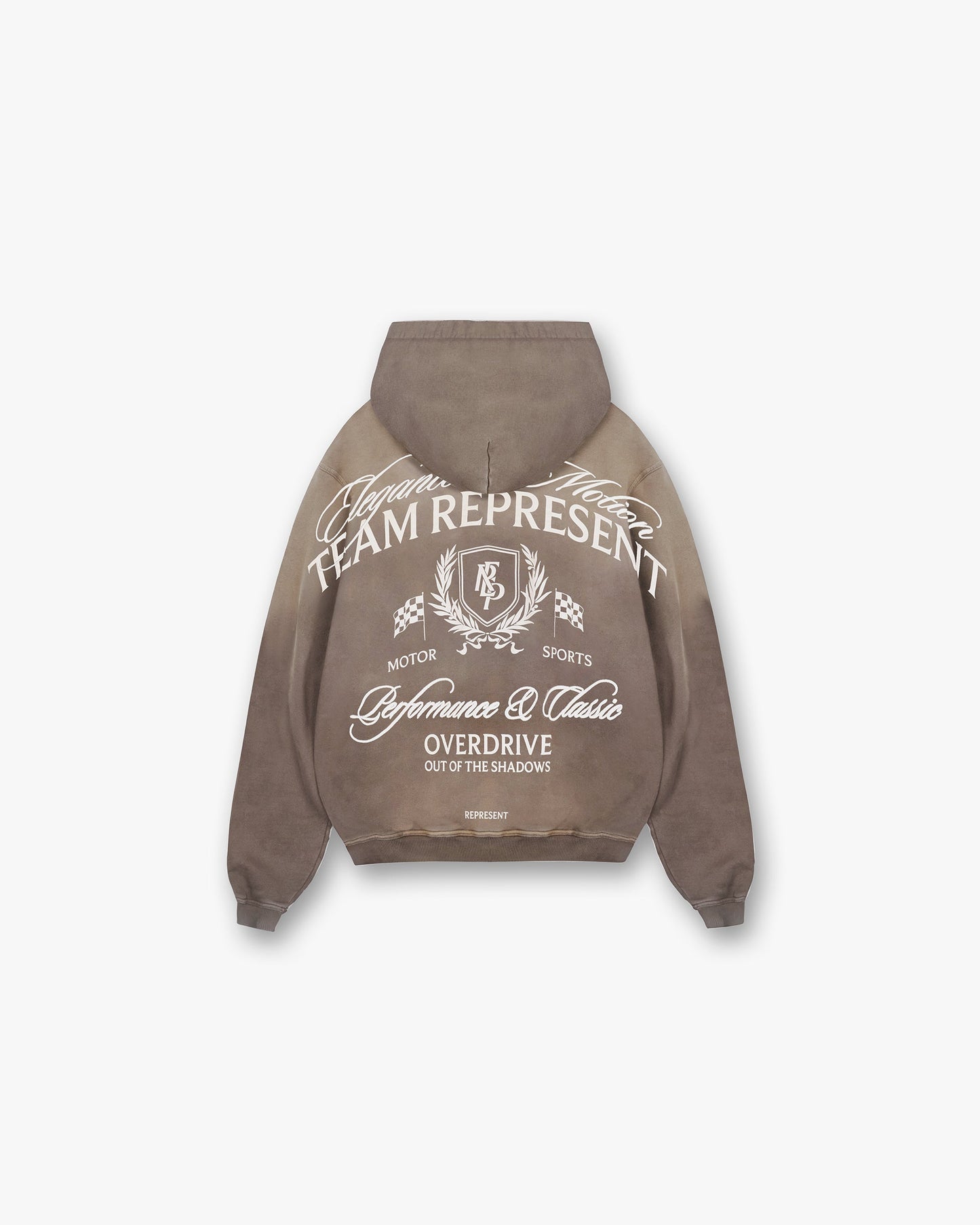 Crest Zip Up Hoodie - Dark Taupe