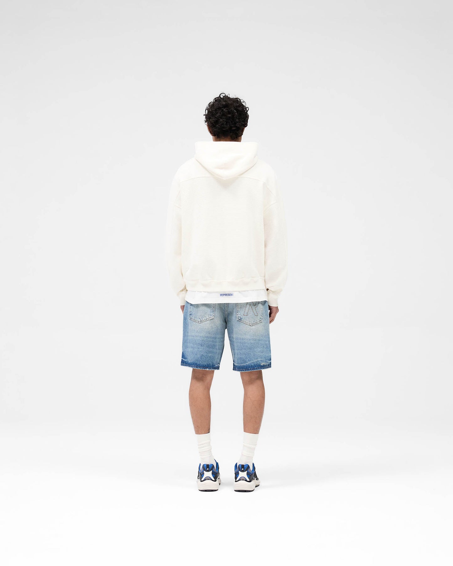 Waffle Zip Through Hoodie - Flat White