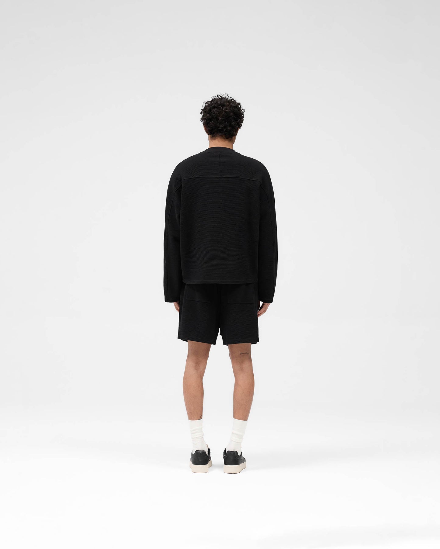 Waffle Long Sleeve T-Shirt - Black