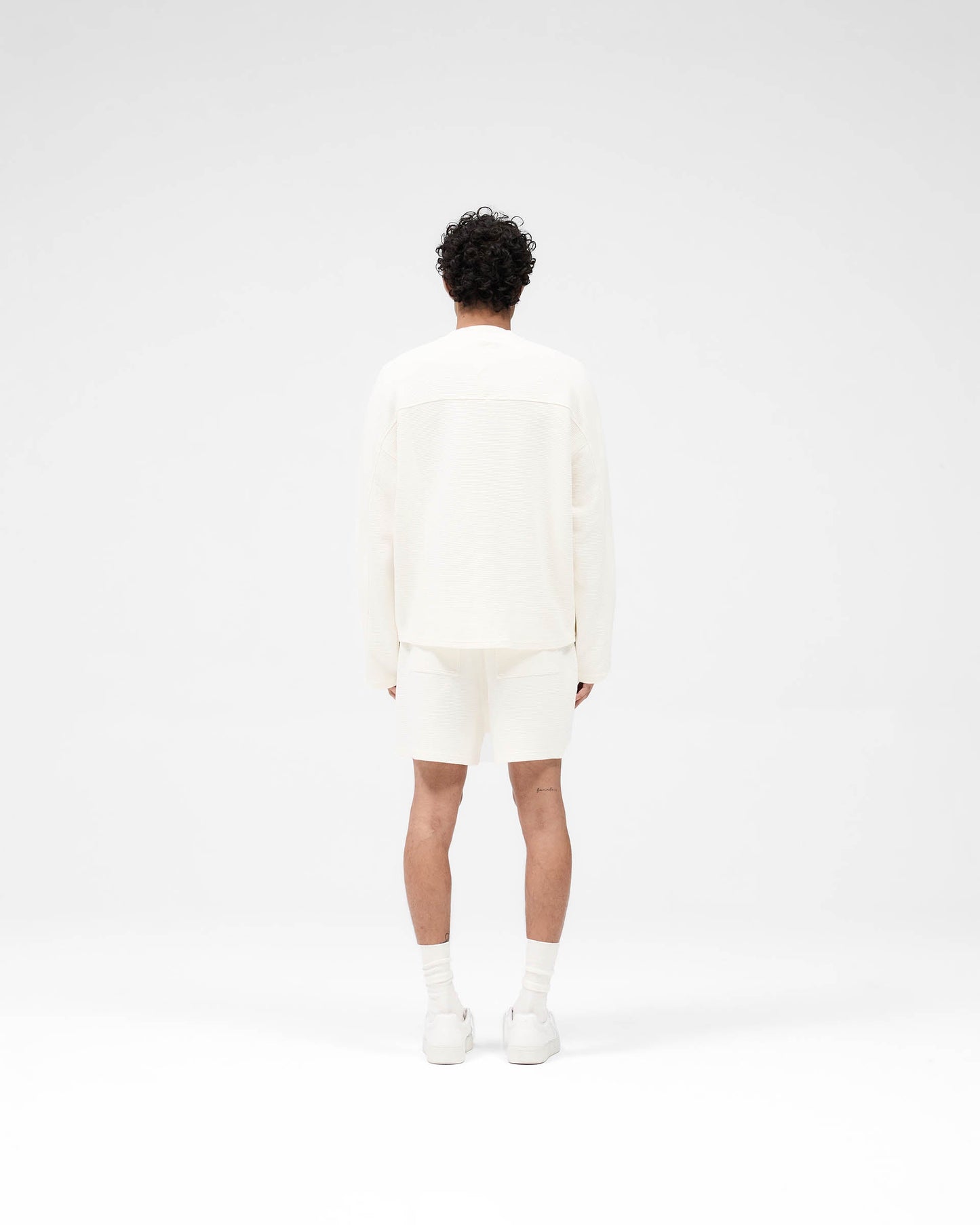 Waffle Long Sleeve T-Shirt - Flat White