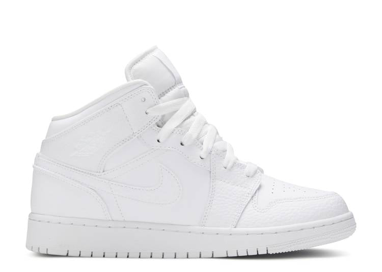 AIR JORDAN 1 MID 'TRIPLE WHITE' GS