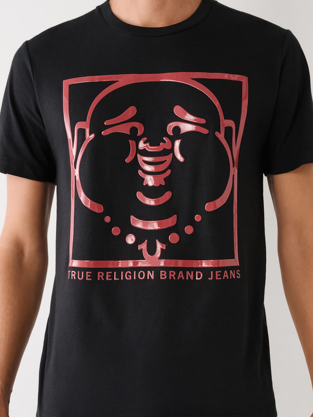 True Religion T-Shirt Buddha In A Box Jet Black