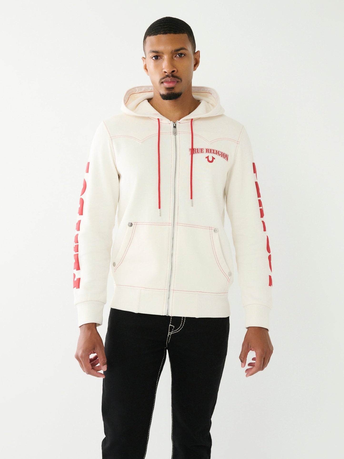True Religion Western Hoodie Zipup Winter White