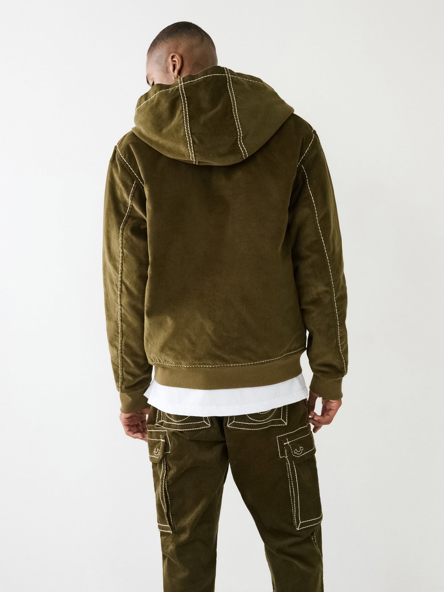 True Religion Jacket Big T Corduroy Hood Corduroy