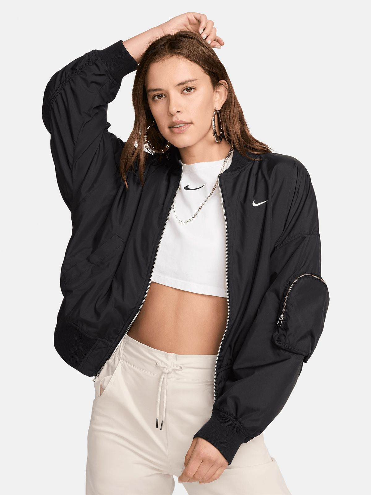 Nike Women's Essential Oversized Black Jacket