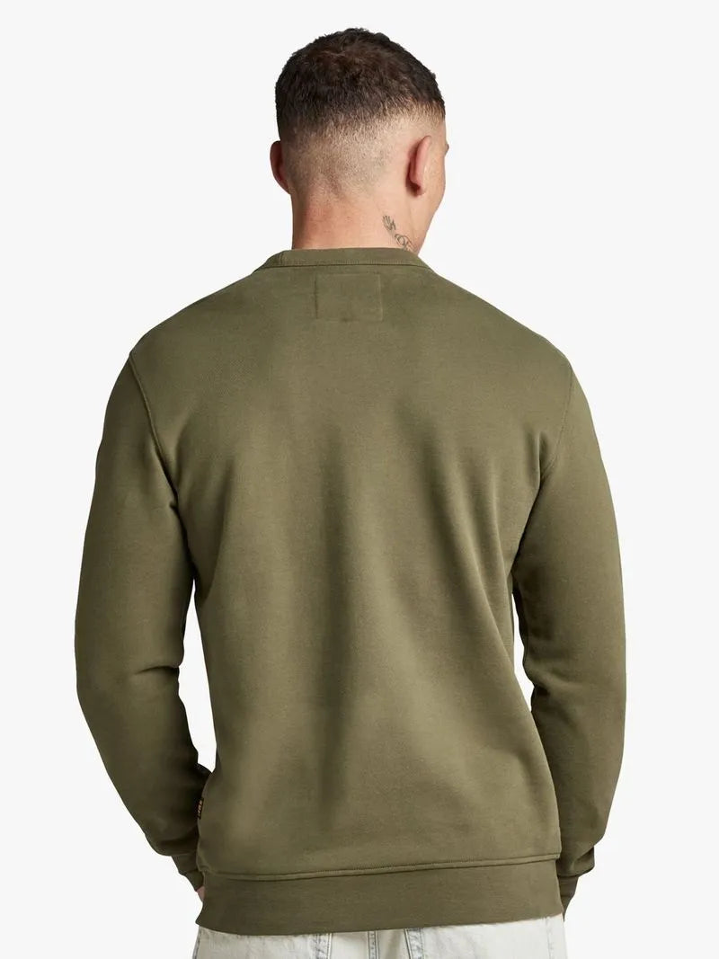 G-Star Men's Skeleton Dog Graphic Shadow Olive Sweater