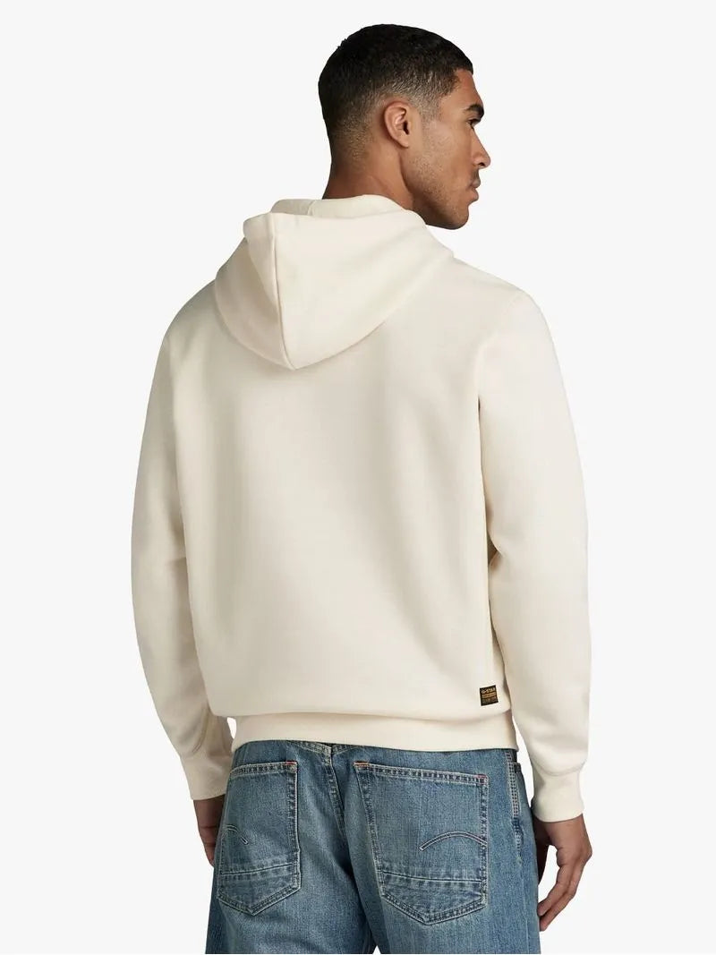 G-Star Men's Premium Core Cream Hooded Sweater