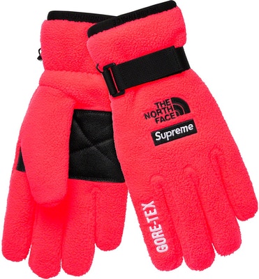 SUPREME THE NORTH FACE RTG FLEECE GLOVE BRIGHT RED