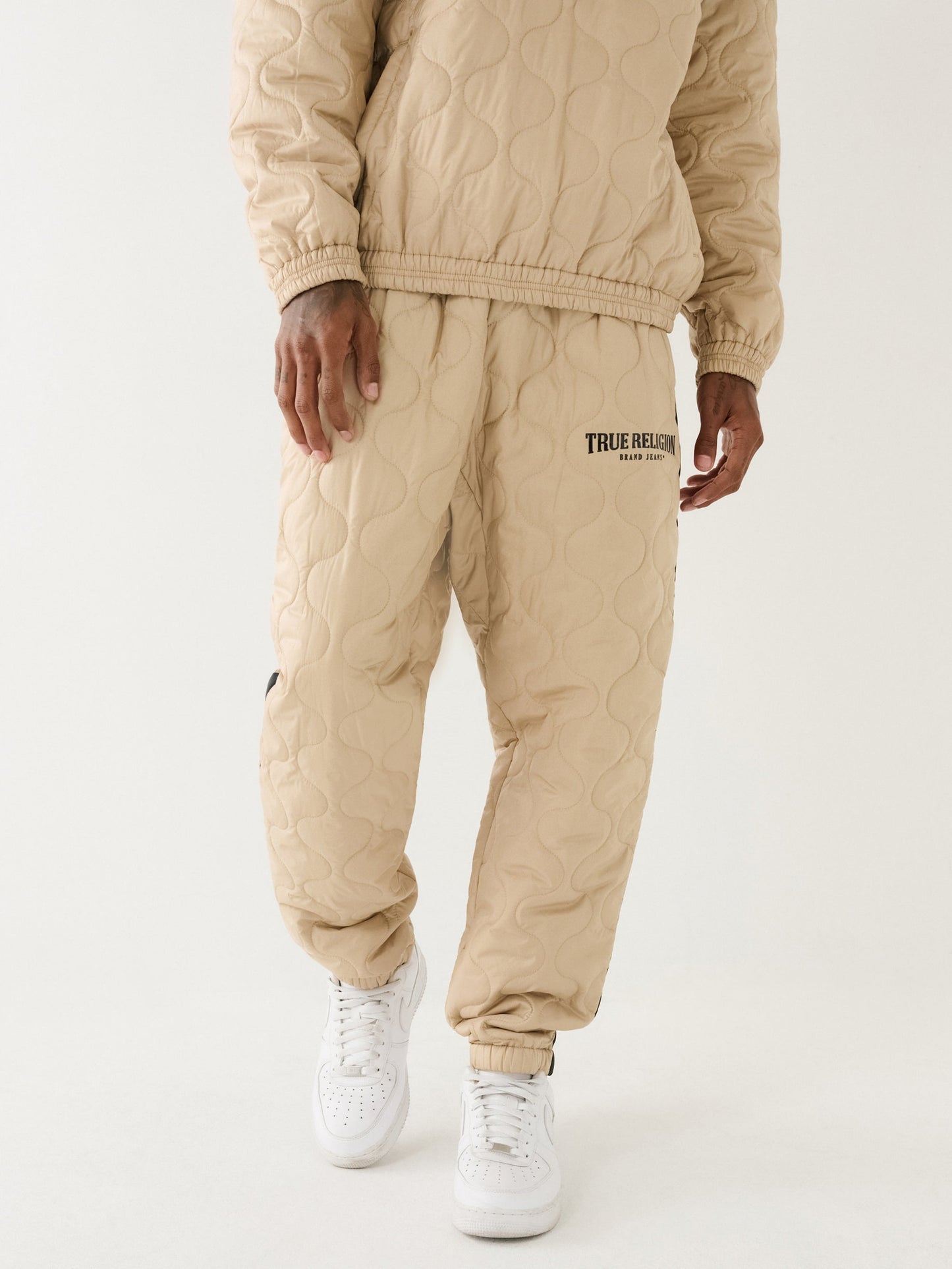True Religion Relaxed Track Pants Embro Travertine