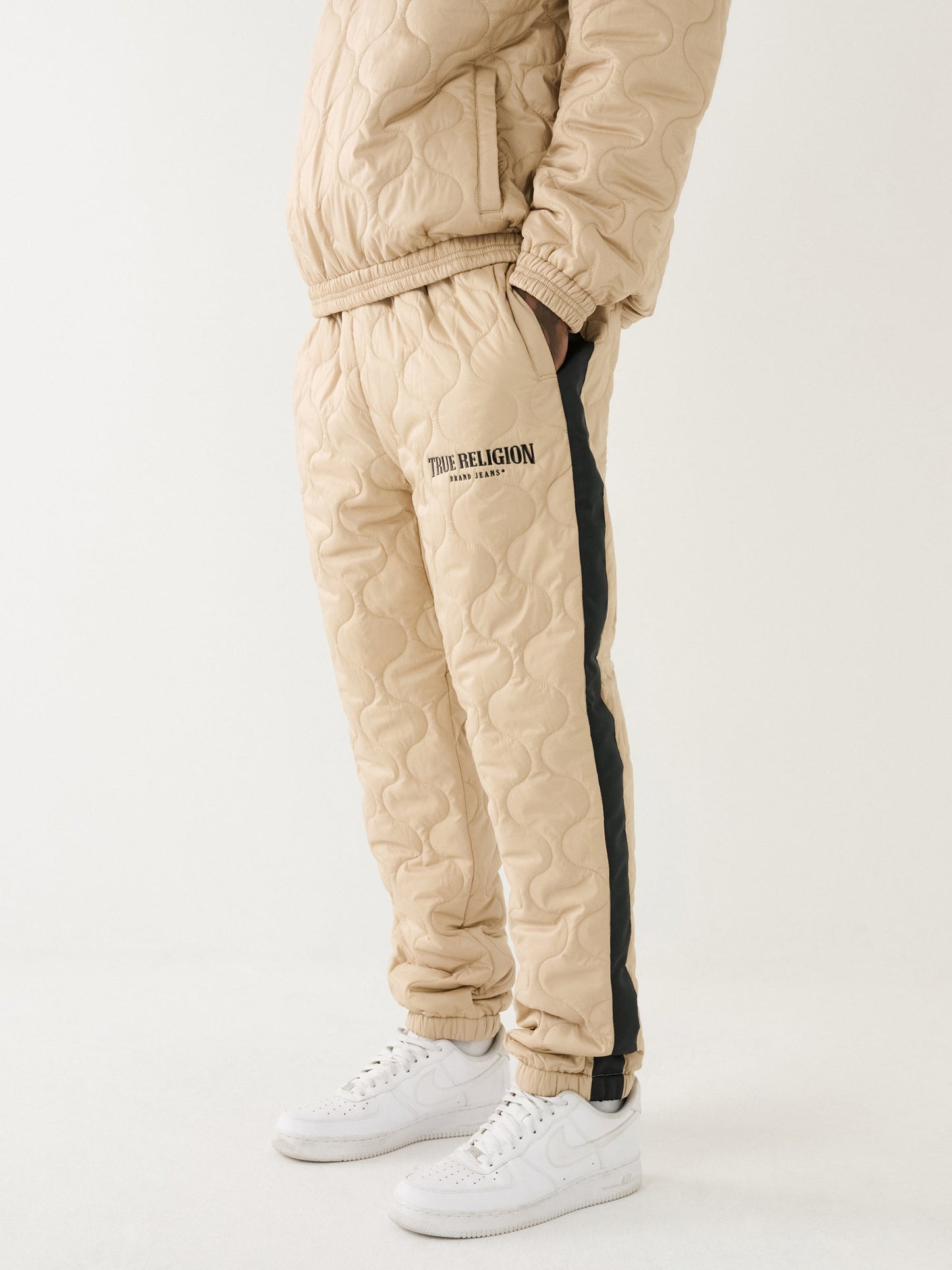 True Religion Relaxed Track Pants Embro Travertine