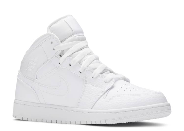 AIR JORDAN 1 MID 'TRIPLE WHITE' GS