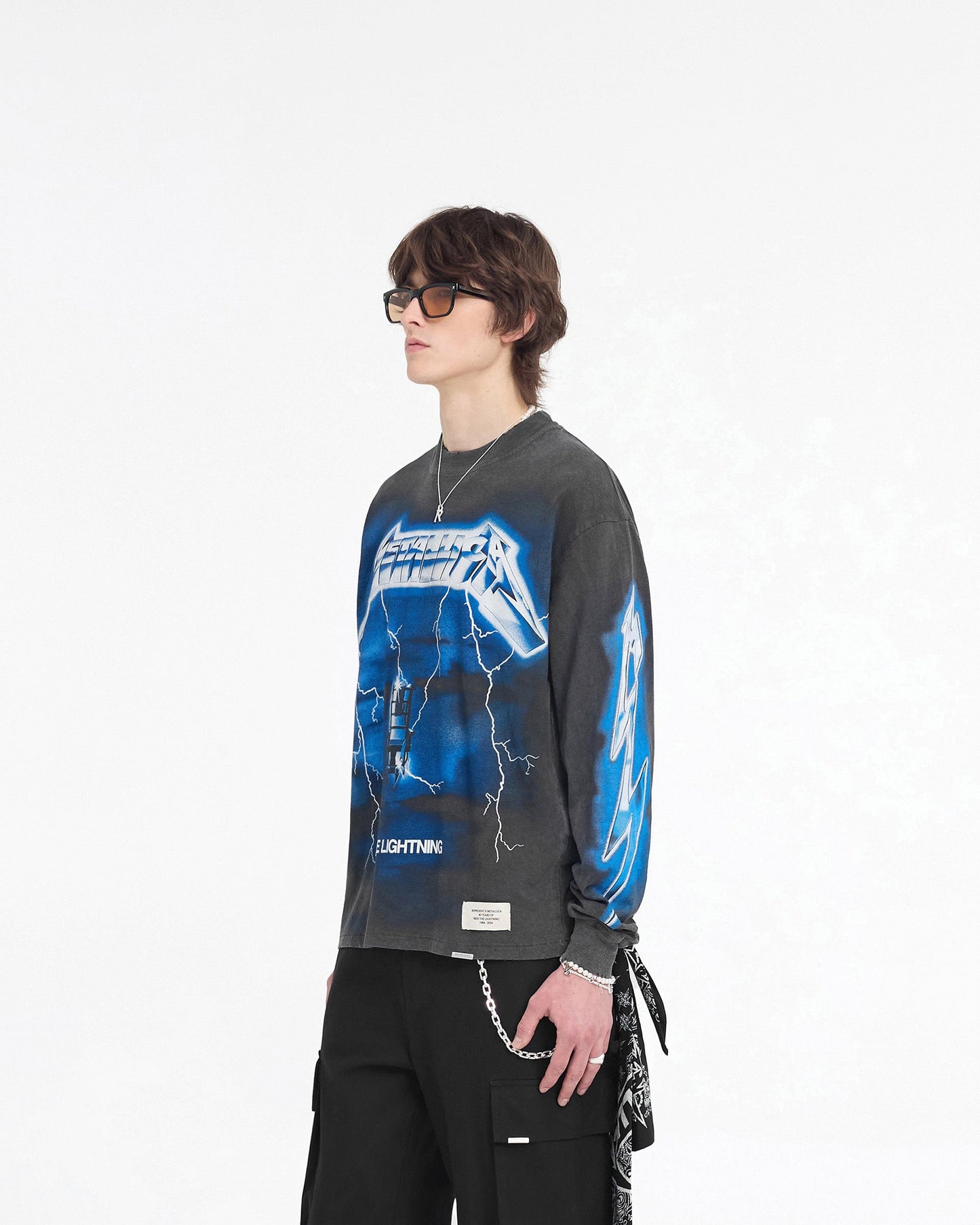 Represent X Metallica Ride The Lightning Long Sleeve T-Shirt - Vintage Grey