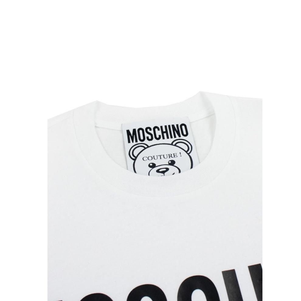 MOSCHINO COUTURE Suffer Teddy Bear Organic Cotton T Shirt White