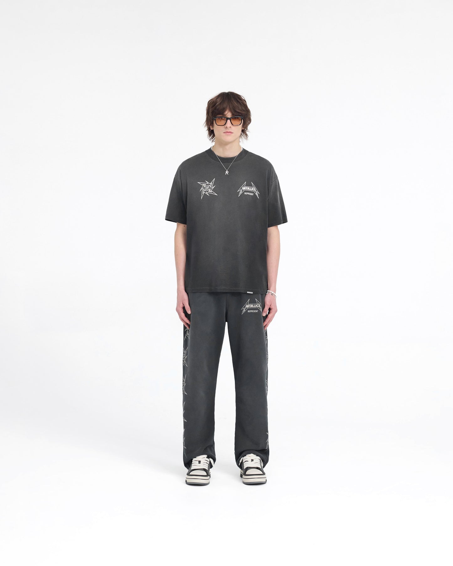 Represent X Metallica Local Crew T-Shirt - Stained Black