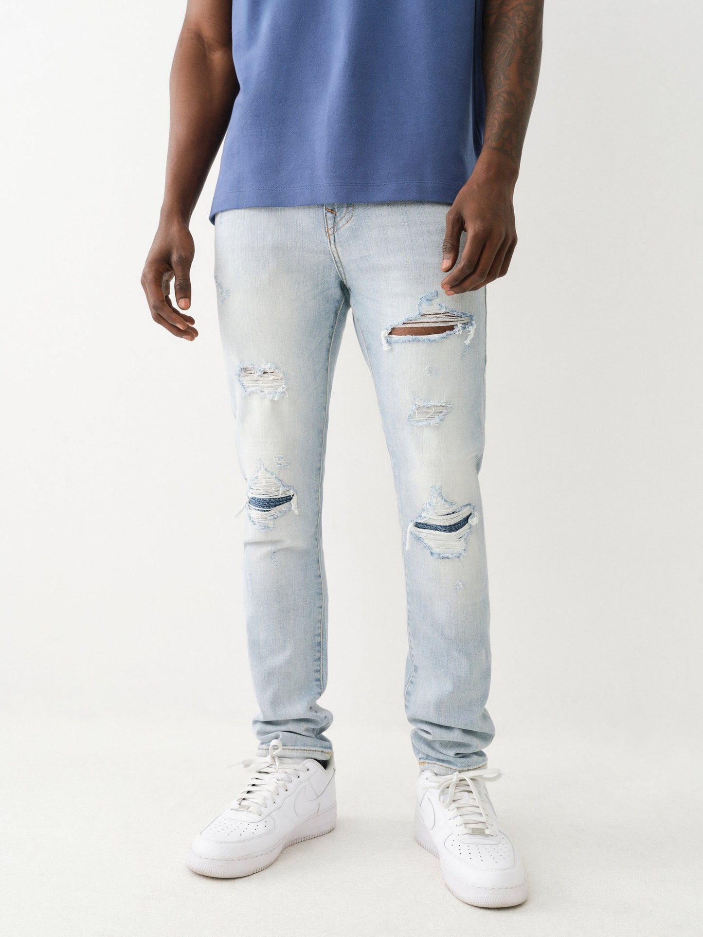 True Religion Whitley Avenue Jeans Ultra Skinny Rip Blue