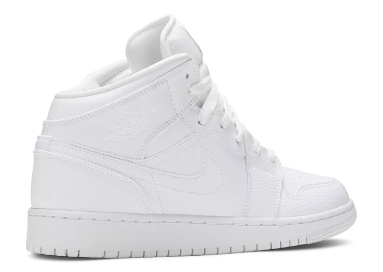 AIR JORDAN 1 MID 'TRIPLE WHITE' GS