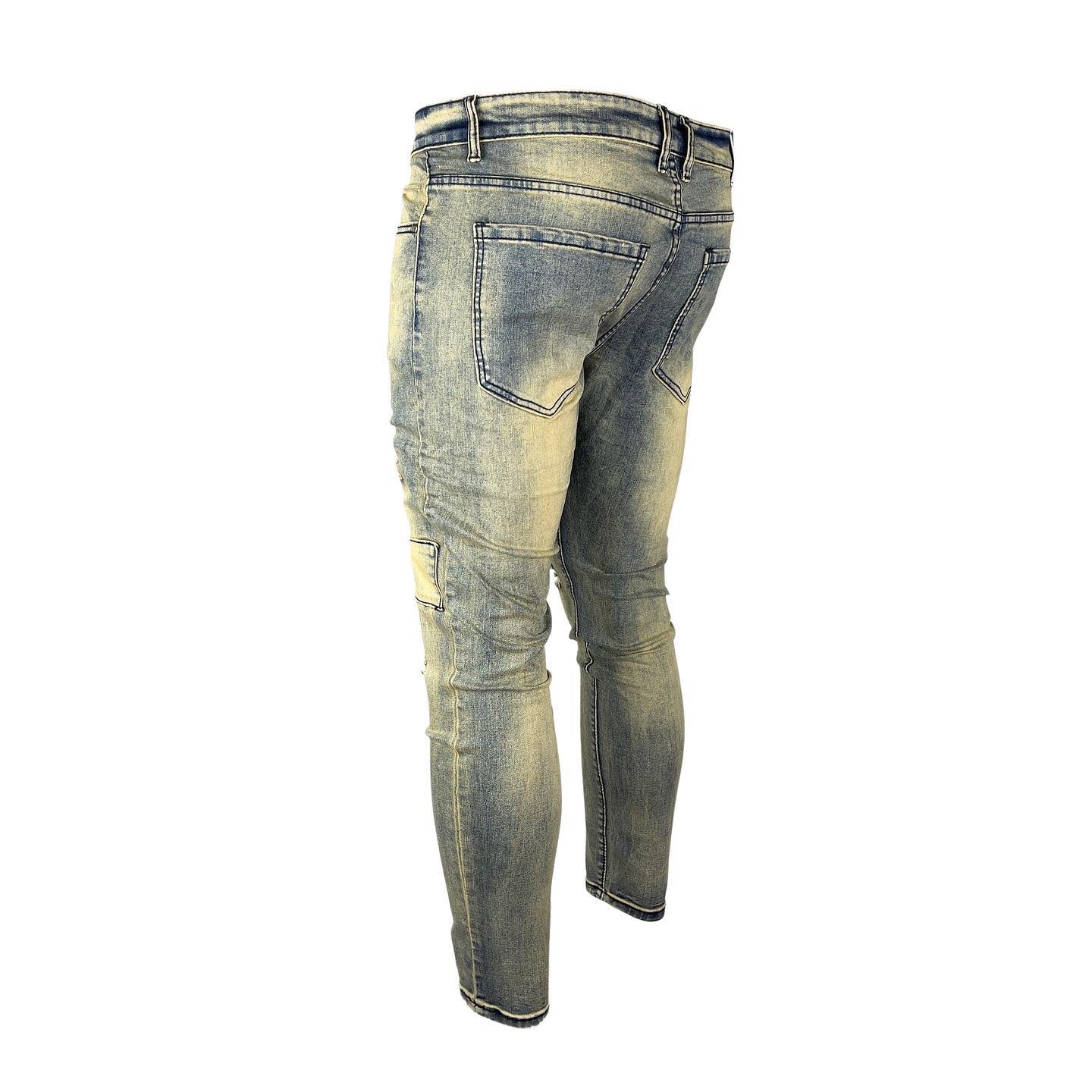 Dirty Washed Skinny Denim Jeans