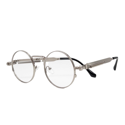 Silver Vintage Round Frame Glasses