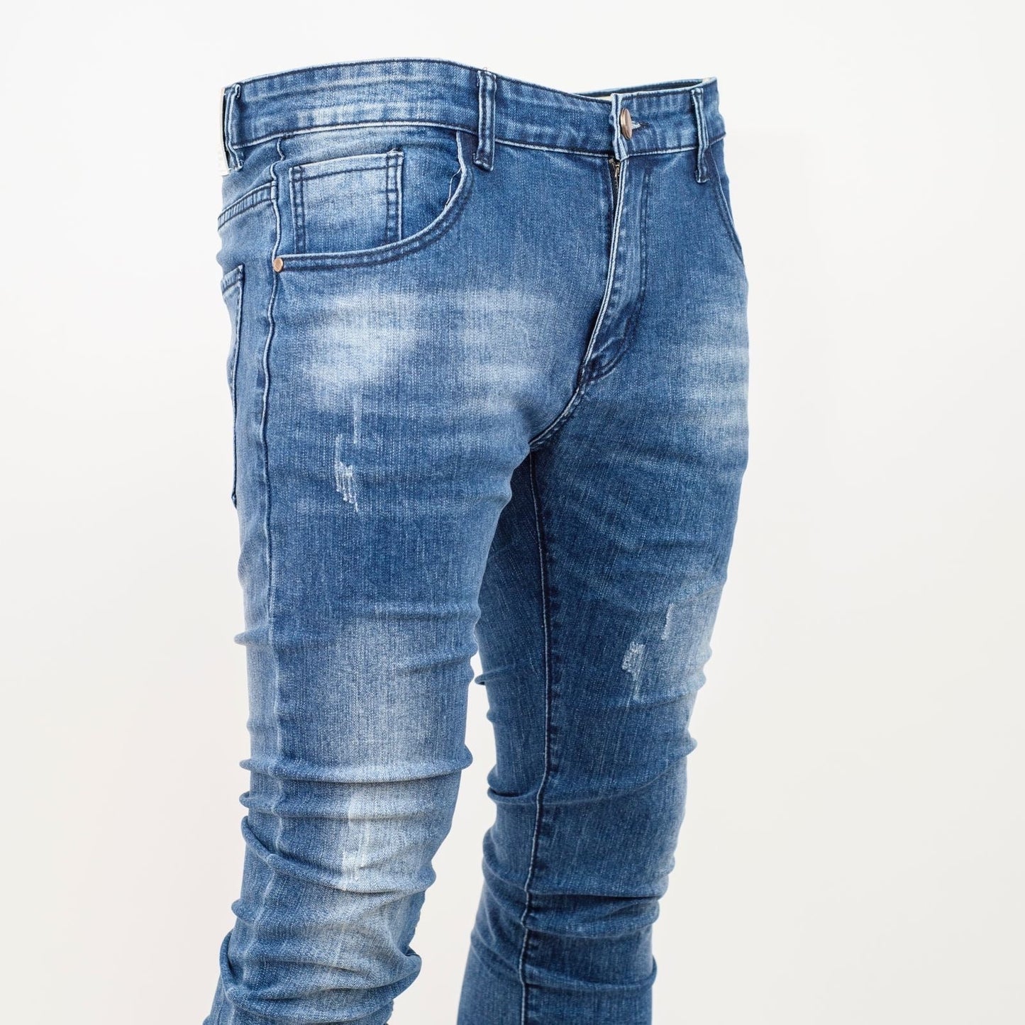 Men's denim skinny ripped jeans